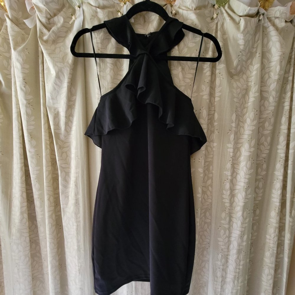 Zara Black Ruffle short dress S  NWT